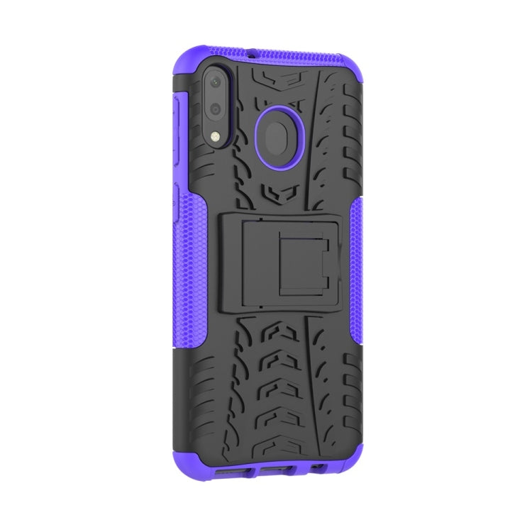 Tire Texture TPU+PC Shockproof Case for Galaxy M20, with Holder