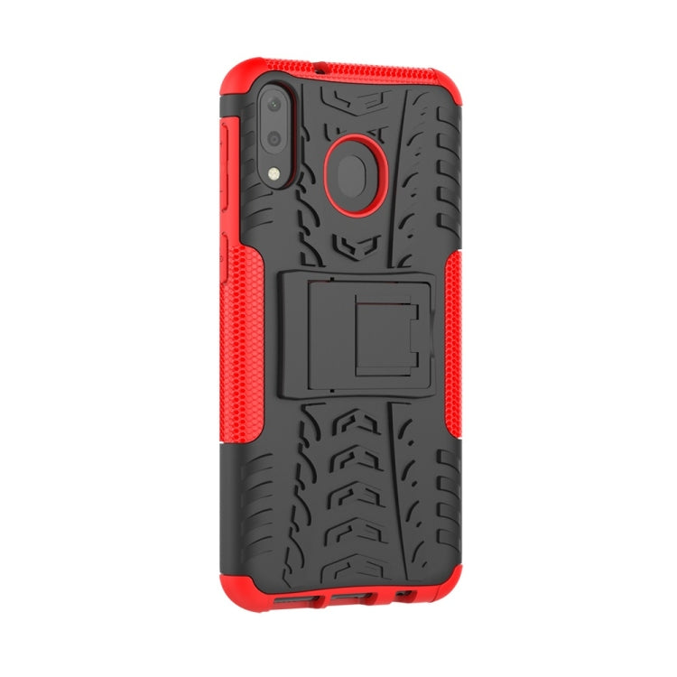 Tire Texture TPU+PC Shockproof Case for Galaxy M20, with Holder