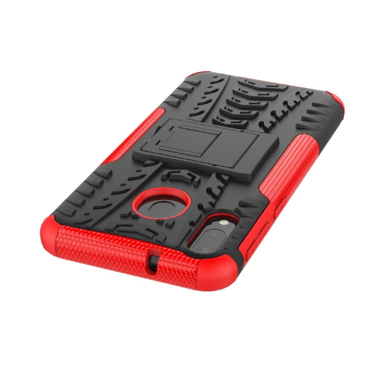 Tire Texture TPU+PC Shockproof Case for Galaxy M20, with Holder