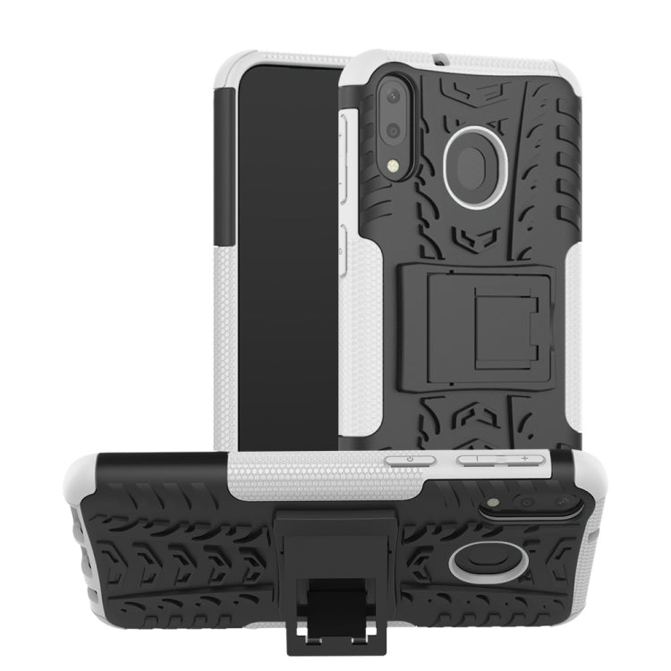 Tire Texture TPU+PC Shockproof Case for Galaxy M20, with Holder