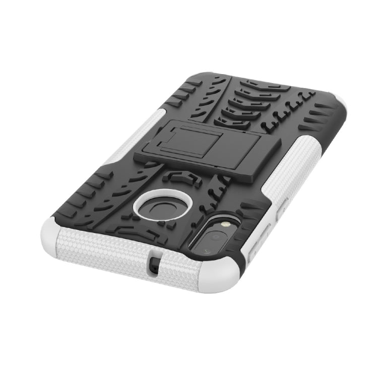 Tire Texture TPU+PC Shockproof Case for Galaxy M20, with Holder