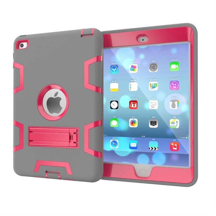 Contrast Color Silicone + PC Shockproof Case for iPad mini 5 / mini 4, with Holder