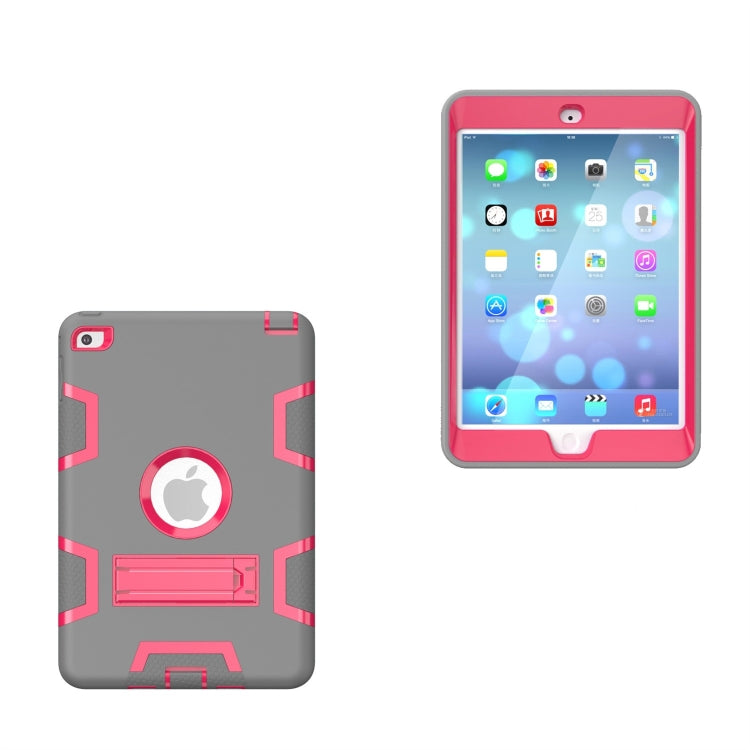 Contrast Color Silicone + PC Shockproof Case for iPad mini 5 / mini 4, with Holder