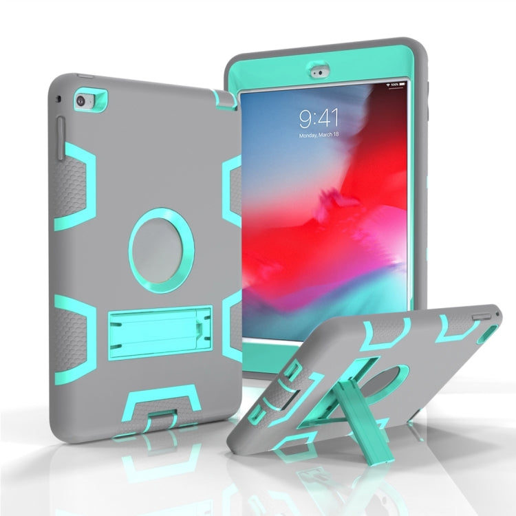 Contrast Color Silicone + PC Shockproof Case for iPad mini 5 / mini 4, with Holder
