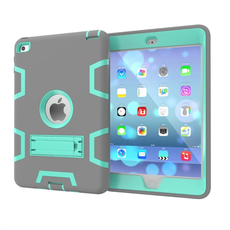 Contrast Color Silicone + PC Shockproof Case for iPad mini 5 / mini 4, with Holder