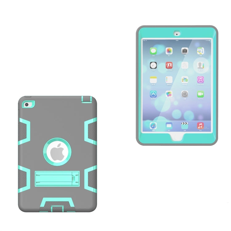 Contrast Color Silicone + PC Shockproof Case for iPad mini 5 / mini 4, with Holder
