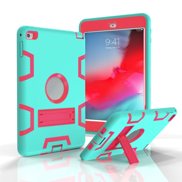 Contrast Color Silicone + PC Shockproof Case for iPad mini 5 / mini 4, with Holder