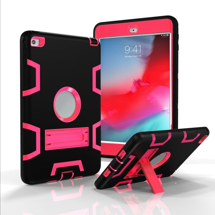 Contrast Color Silicone + PC Shockproof Case for iPad mini 5 / mini 4, with Holder