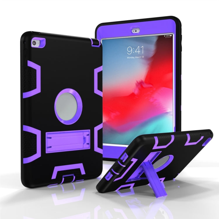 Contrast Color Silicone + PC Shockproof Case for iPad mini 5 / mini 4, with Holder