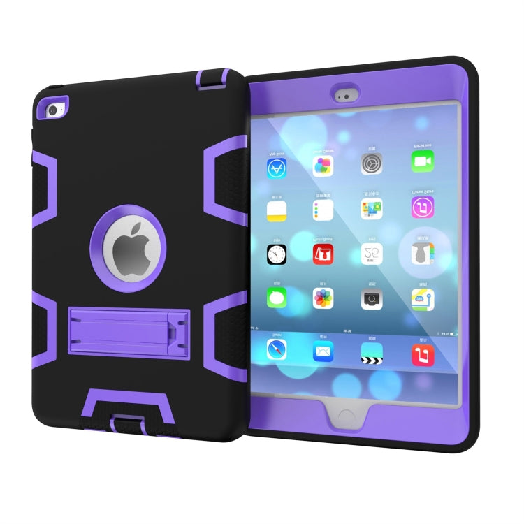 Contrast Color Silicone + PC Shockproof Case for iPad mini 5 / mini 4, with Holder