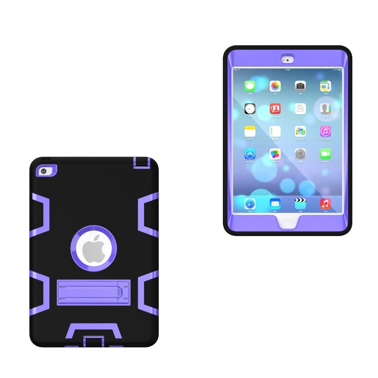 Contrast Color Silicone + PC Shockproof Case for iPad mini 5 / mini 4, with Holder