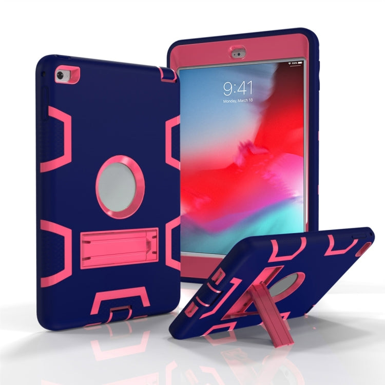 Contrast Color Silicone + PC Shockproof Case for iPad mini 5 / mini 4, with Holder