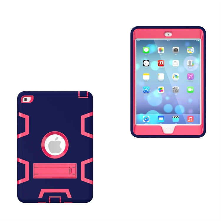 Contrast Color Silicone + PC Shockproof Case for iPad mini 5 / mini 4, with Holder