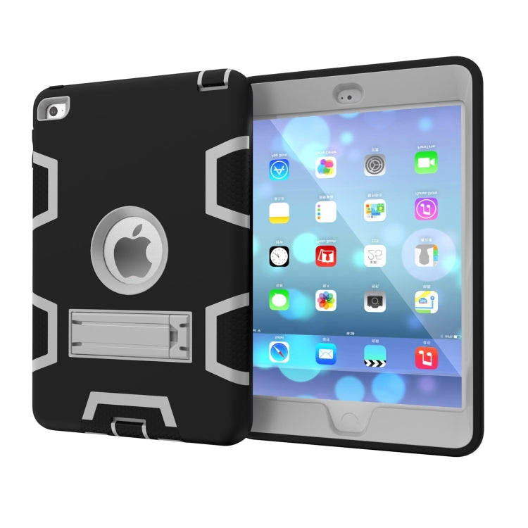 Contrast Color Silicone + PC Shockproof Case for iPad mini 5 / mini 4, with Holder