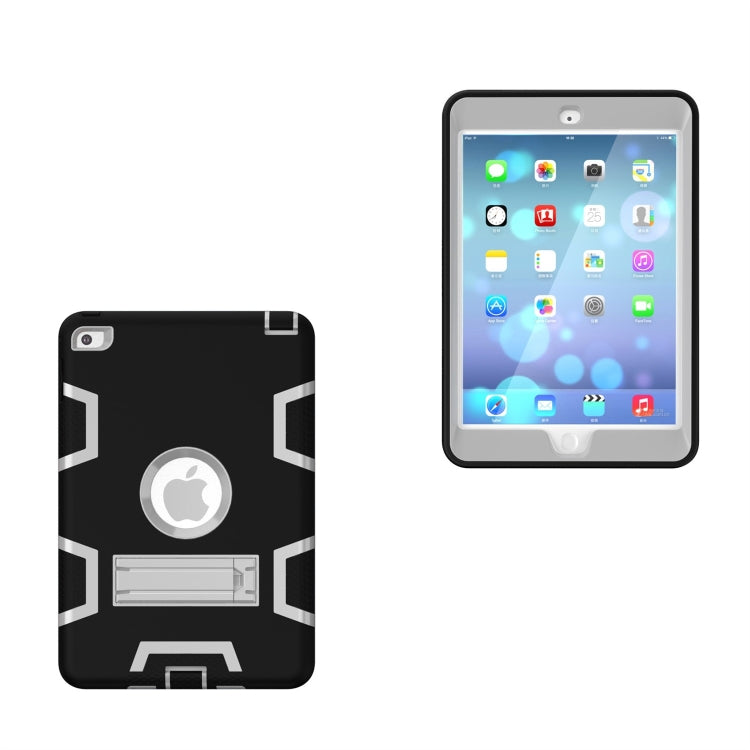 Contrast Color Silicone + PC Shockproof Case for iPad mini 5 / mini 4, with Holder