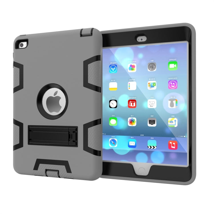 Contrast Color Silicone + PC Shockproof Case for iPad mini 5 / mini 4, with Holder