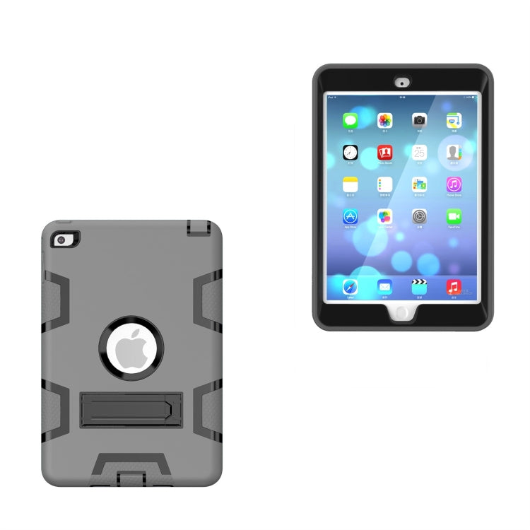 Contrast Color Silicone + PC Shockproof Case for iPad mini 5 / mini 4, with Holder