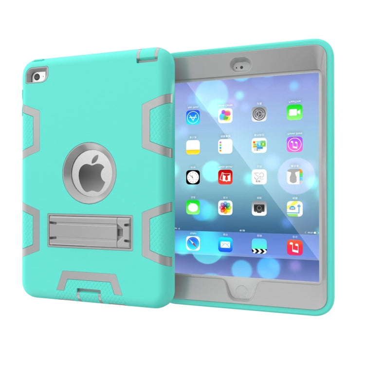 Contrast Color Silicone + PC Shockproof Case for iPad mini 5 / mini 4, with Holder