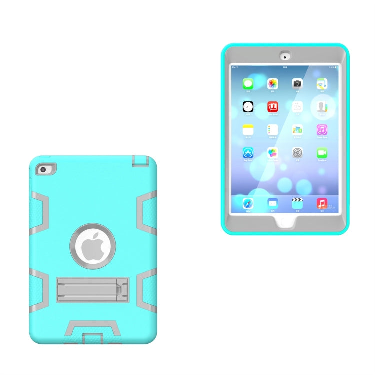 Contrast Color Silicone + PC Shockproof Case for iPad mini 5 / mini 4, with Holder