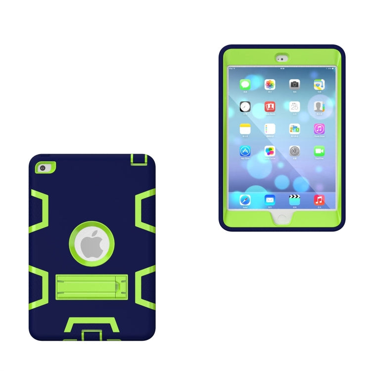 Contrast Color Silicone + PC Shockproof Case for iPad mini 5 / mini 4, with Holder