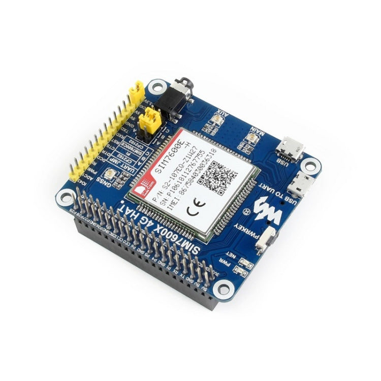 Waveshare 4G / 3G / 2G / GSM / GPRS / GNSS HAT for Raspberry Pi, LTE CAT4, for Southeast Asia, West Asia, Europe, Africa