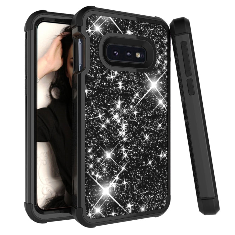 Glitter Contrast Color Silicone + PC Shockproof Case for Galaxy S10e