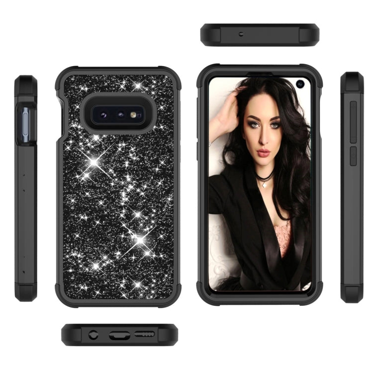 Glitter Contrast Color Silicone + PC Shockproof Case for Galaxy S10e