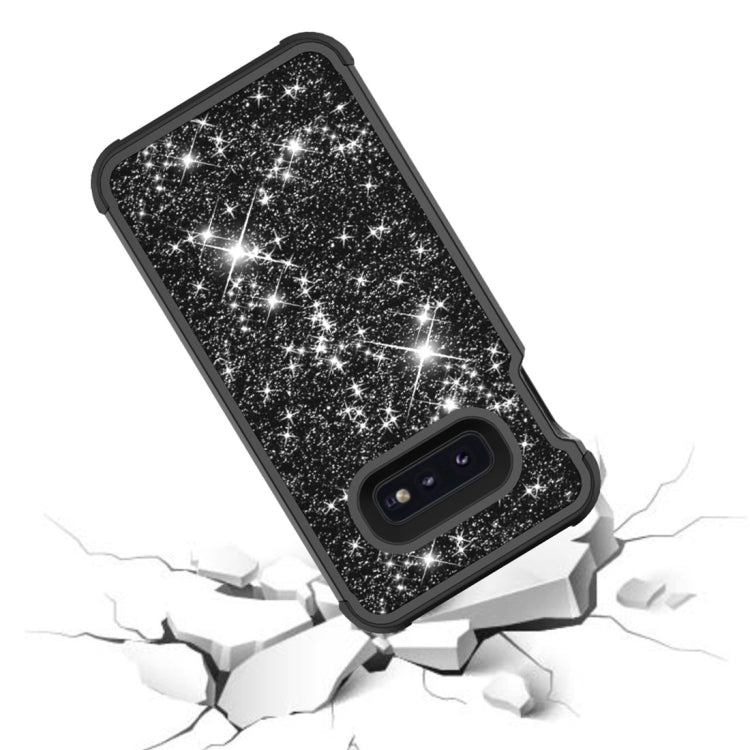 Glitter Contrast Color Silicone + PC Shockproof Case for Galaxy S10e