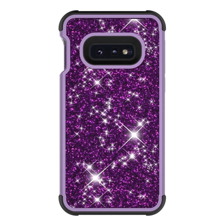 Glitter Contrast Color Silicone + PC Shockproof Case for Galaxy S10e