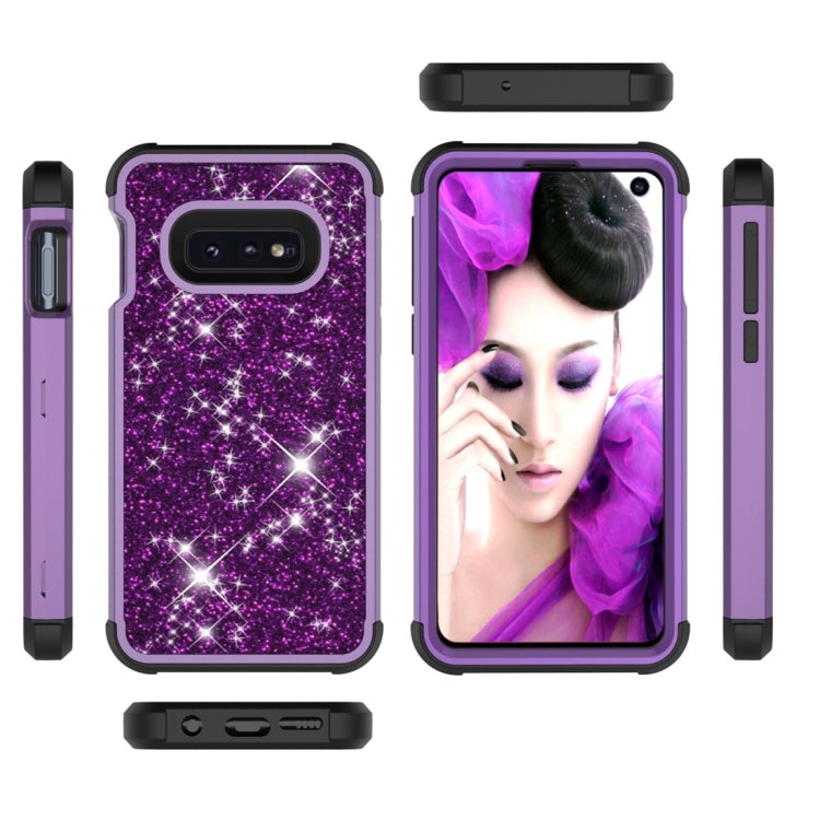 Glitter Contrast Color Silicone + PC Shockproof Case for Galaxy S10e