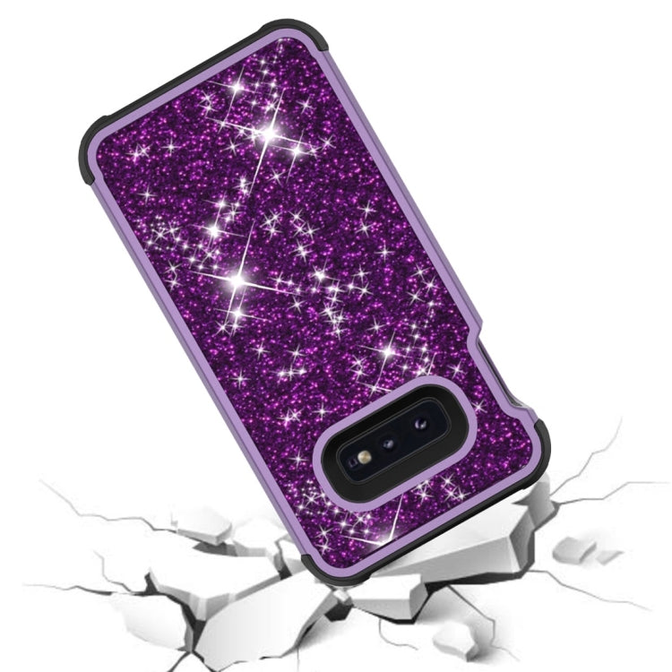 Glitter Contrast Color Silicone + PC Shockproof Case for Galaxy S10e