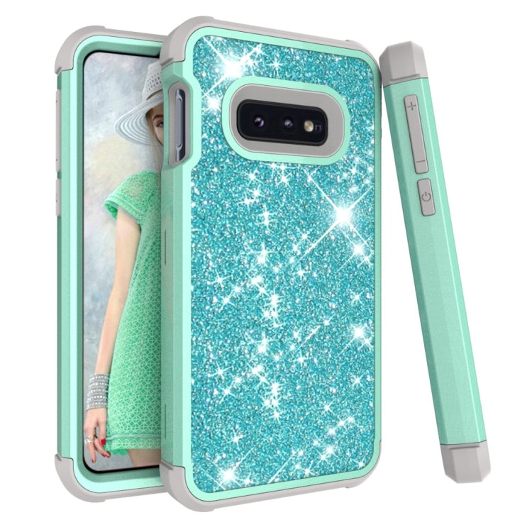 Glitter Contrast Color Silicone + PC Shockproof Case for Galaxy S10e