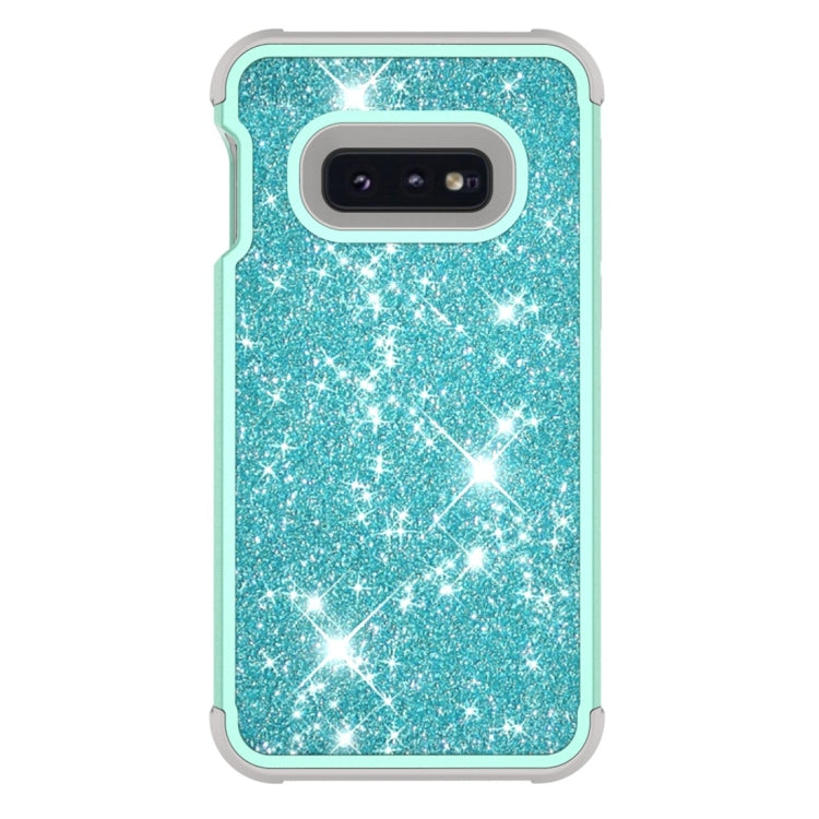 Glitter Contrast Color Silicone + PC Shockproof Case for Galaxy S10e