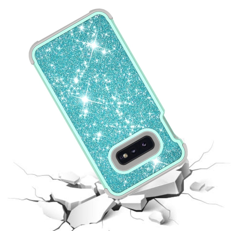 Glitter Contrast Color Silicone + PC Shockproof Case for Galaxy S10e