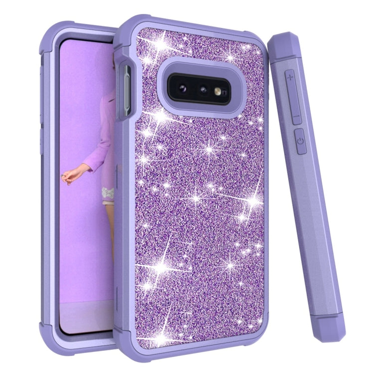 Glitter Contrast Color Silicone + PC Shockproof Case for Galaxy S10e