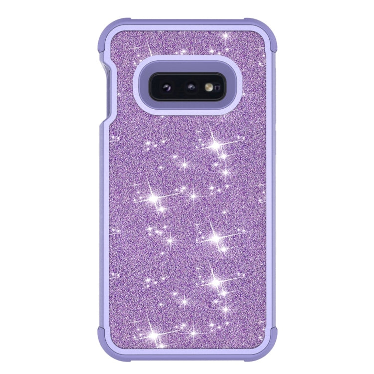 Glitter Contrast Color Silicone + PC Shockproof Case for Galaxy S10e