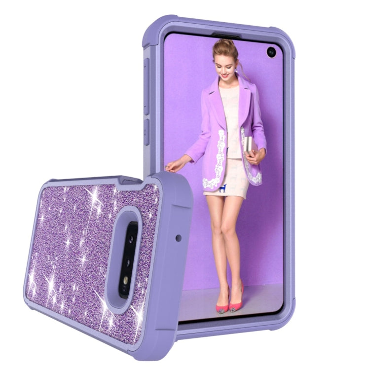 Glitter Contrast Color Silicone + PC Shockproof Case for Galaxy S10e