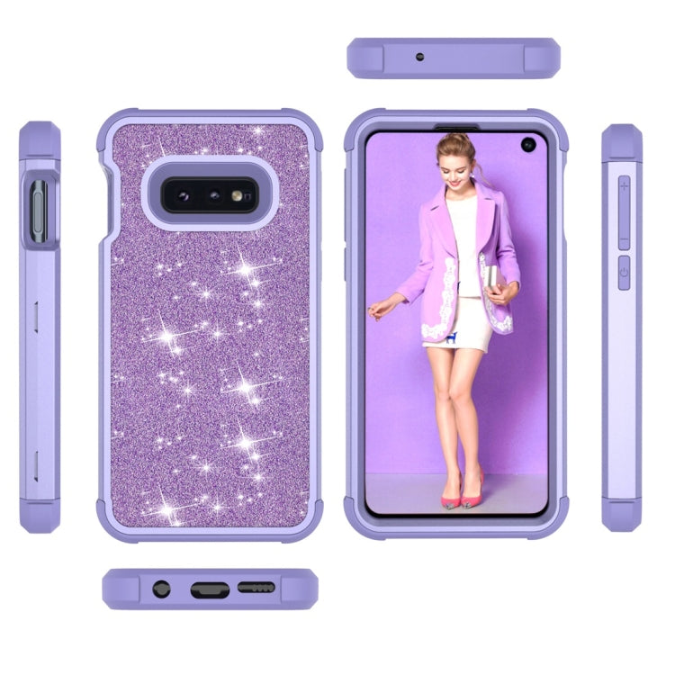 Glitter Contrast Color Silicone + PC Shockproof Case for Galaxy S10e