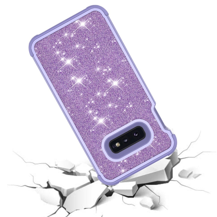 Glitter Contrast Color Silicone + PC Shockproof Case for Galaxy S10e