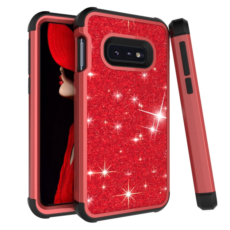 Glitter Contrast Color Silicone + PC Shockproof Case for Galaxy S10e