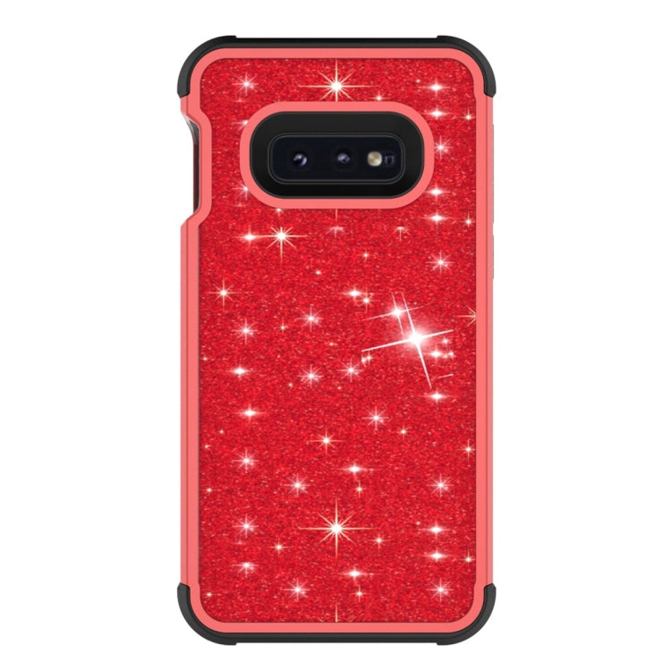 Glitter Contrast Color Silicone + PC Shockproof Case for Galaxy S10e