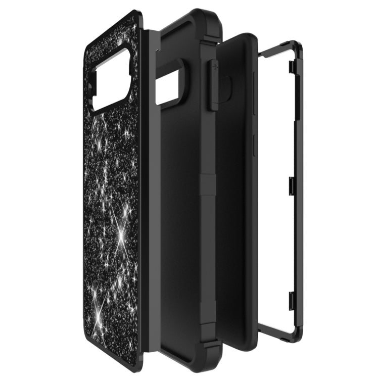 Glitter Contrast Color Silicone + PC Shockproof Case for Galaxy S10