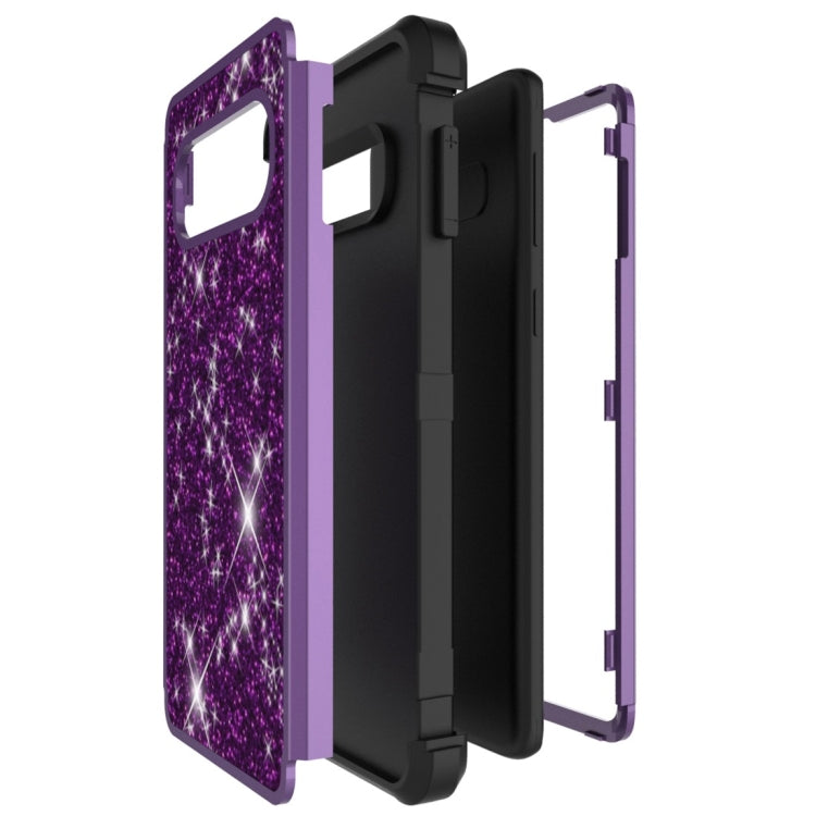 Glitter Contrast Color Silicone + PC Shockproof Case for Galaxy S10