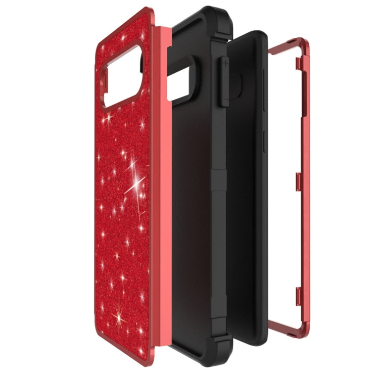 Glitter Contrast Color Silicone + PC Shockproof Case for Galaxy S10