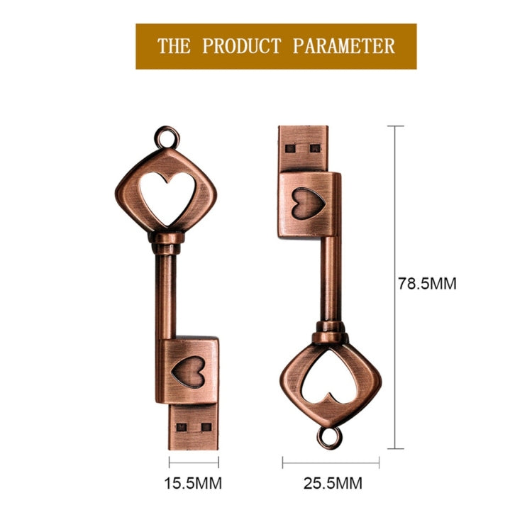 MicroDrive 32GB USB 2.0 Copper Love Key U Disk