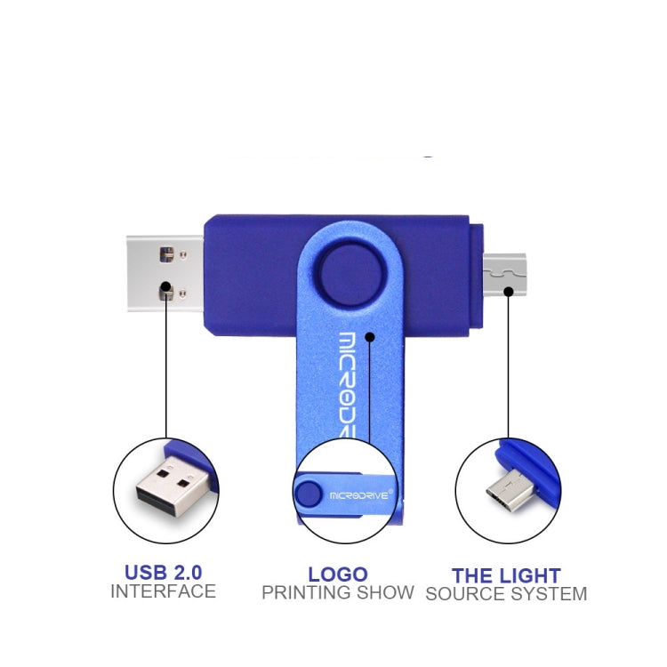 MicroDrive 32GB USB 2.0 Mobile Computer Dual-use Rotating OTG Metal U Disk