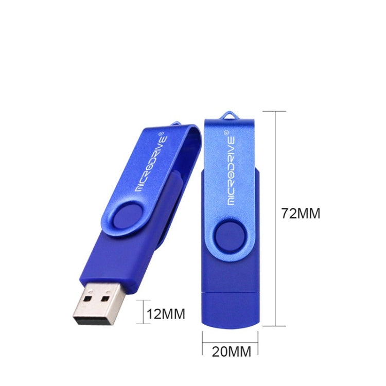 MicroDrive 32GB USB 2.0 Mobile Computer Dual-use Rotating OTG Metal U Disk