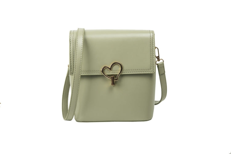 Heart Buckle PU Leather Single Shoulder Bag Ladies Handbag Messenger Bag
