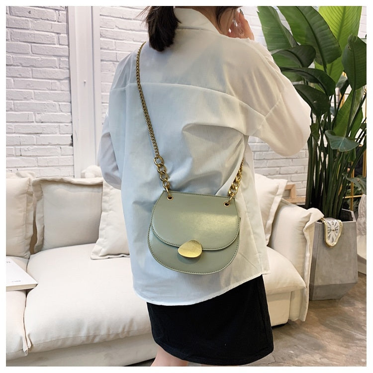 Magnetic Buckle PU Leather Chain Single Shoulder Bag Ladies Handbag Messenger Bag