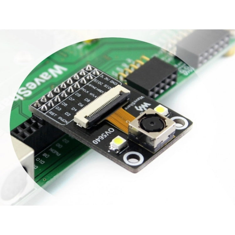 Waveshare OV5640 Camera Module Board (C), 5 Megapixel (2592x1944), Auto Focusing with Onboard Flash LED